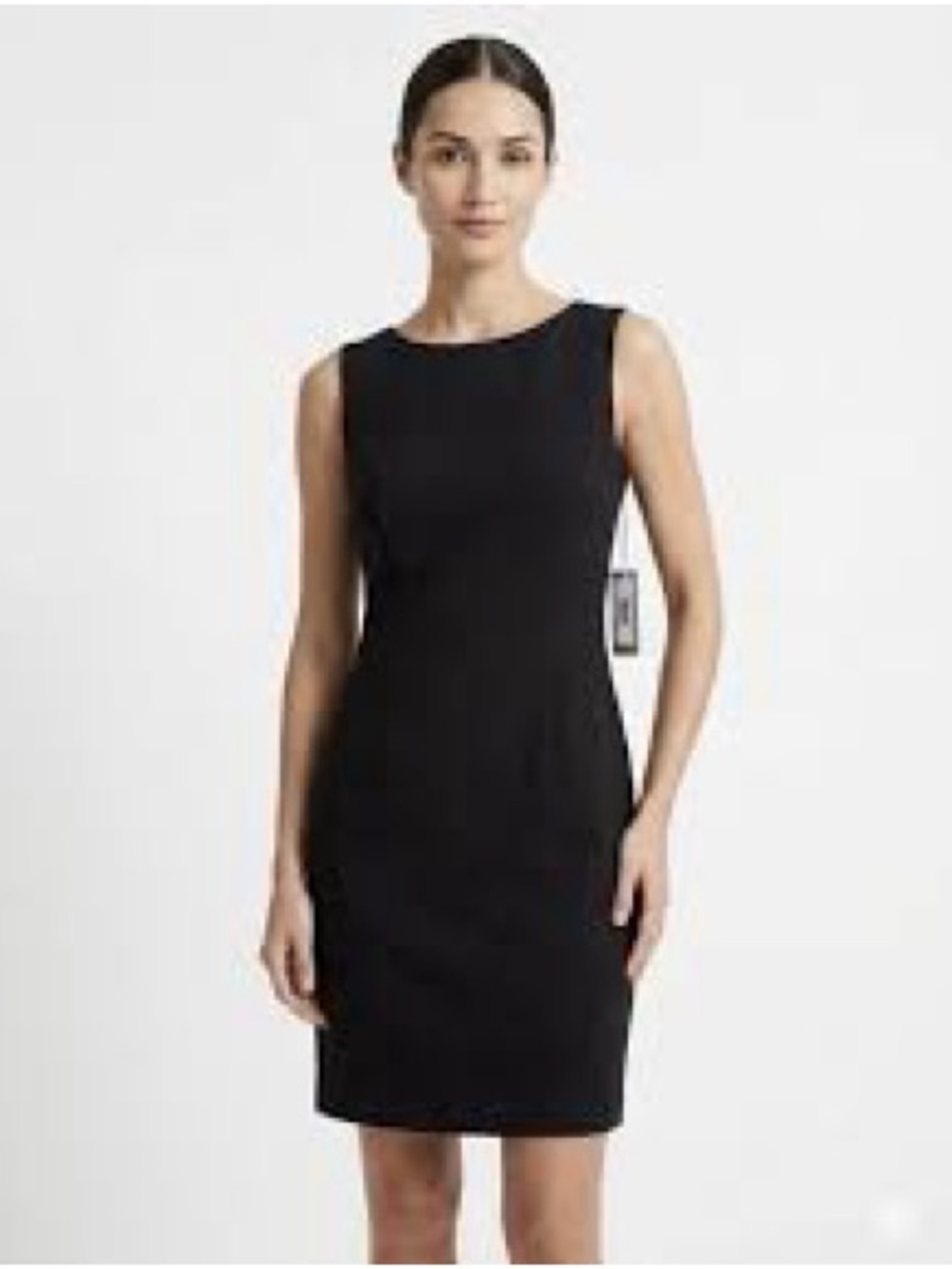 AB Studio Black Sleeveless Midi Sheath Dress
